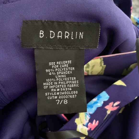 B Darlin Floral Double Strap Fit & Flare Dress Size 7/8 - Picture 12 of 17